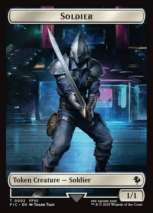 Soldier, carta Magic di tipo Token Creature — Soldier illustrata da Thanh Tuấn