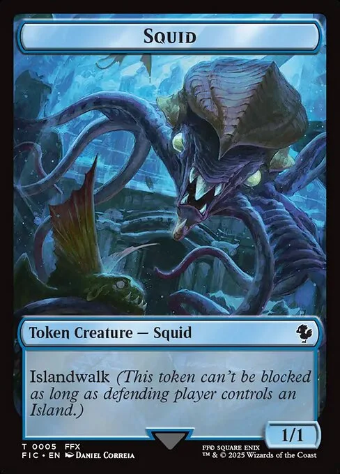 Squid, carta Magic di tipo Token Creature — Squid illustrata da Daniel Correia