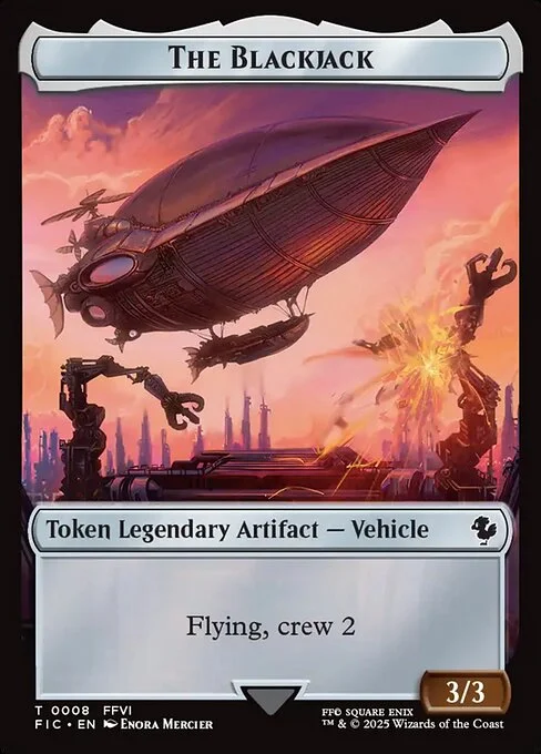 The Blackjack, carta Magic di tipo Token Legendary Artifact — Vehicle illustrata da Enora Mercier