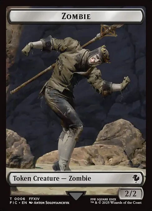 Zombie, carta Magic di tipo Token Creature — Zombie illustrata da Anton Solovianchyk