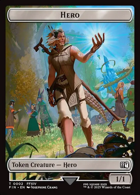 Hero, carta Magic di tipo Token Creature — Hero illustrata da Josephine Chang