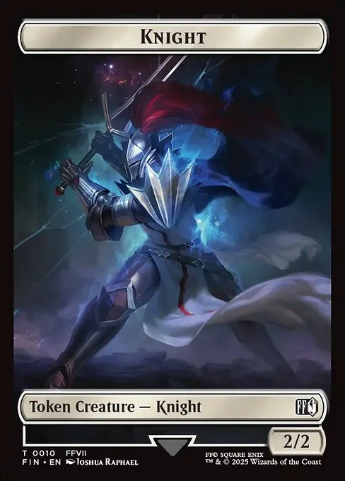 Knight, carta Magic di tipo Token Creature — Knight illustrata da Joshua Raphael