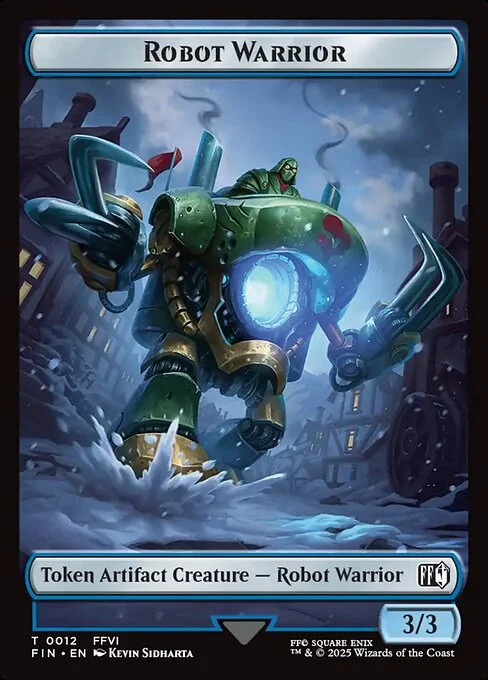 Robot Warrior, carta Magic di tipo Token Artifact Creature — Robot Warrior illustrata da Kevin Sidharta