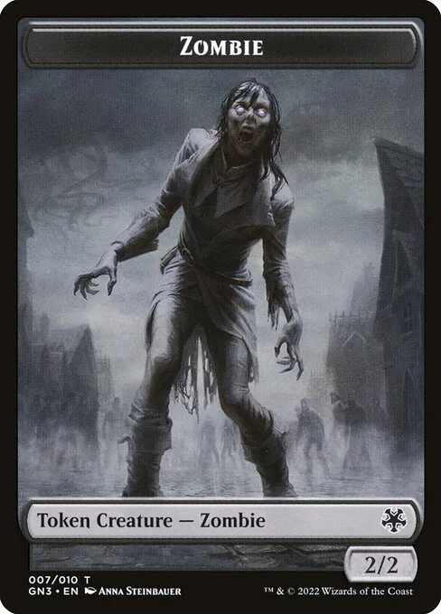 Zombie, carta Magic di tipo Token Creature — Zombie illustrata da Anna Steinbauer