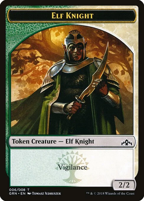 Elf Knight, carta Magic di tipo Token Creature — Elf Knight illustrata da Tomasz Jedruszek