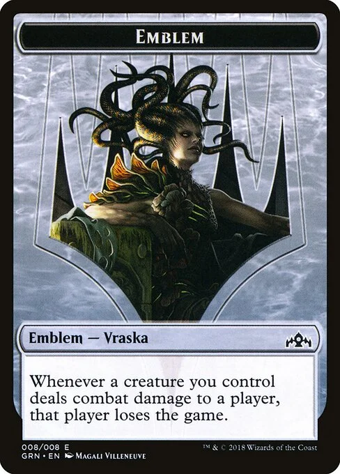 Vraska, Golgari Queen Emblem, carta Magic di tipo Emblem — Vraska illustrata da Magali Villeneuve