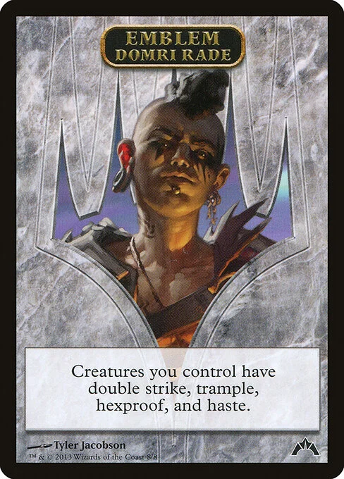 Domri Rade Emblem, carta Magic di tipo Emblem — Domri illustrata da Tyler Jacobson