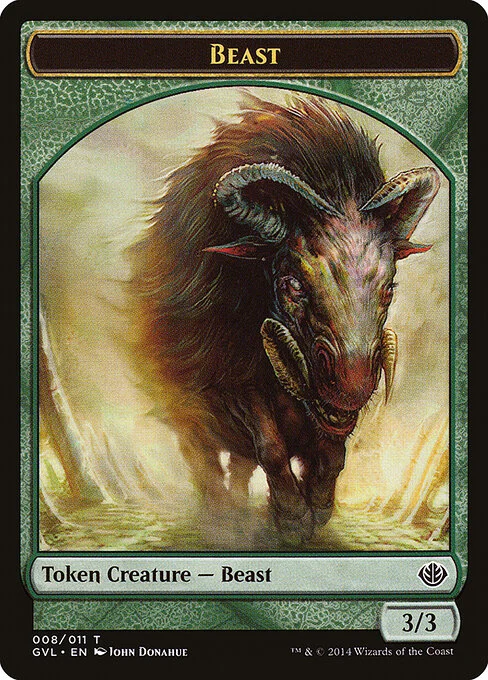 Beast, carta Magic di tipo Token Creature — Beast illustrata da John Donahue