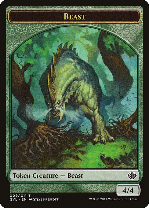 Beast, carta Magic di tipo Token Creature — Beast illustrata da Steve Prescott