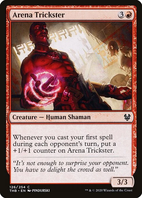 Arena Trickster, carta Magic di tipo Creature — Human Shaman illustrata da PINDURSKI