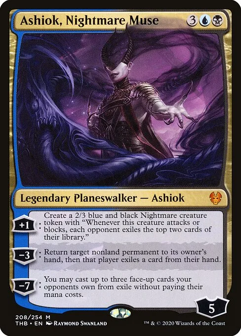Ashiok, Nightmare Muse, carta Magic di tipo Legendary Planeswalker — Ashiok illustrata da Raymond Swanland