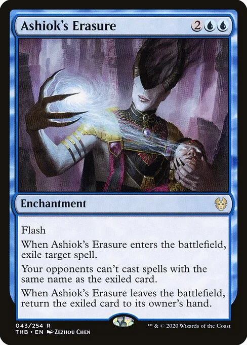 Ashiok's Erasure, carta Magic di tipo Enchantment illustrata da Zezhou Chen