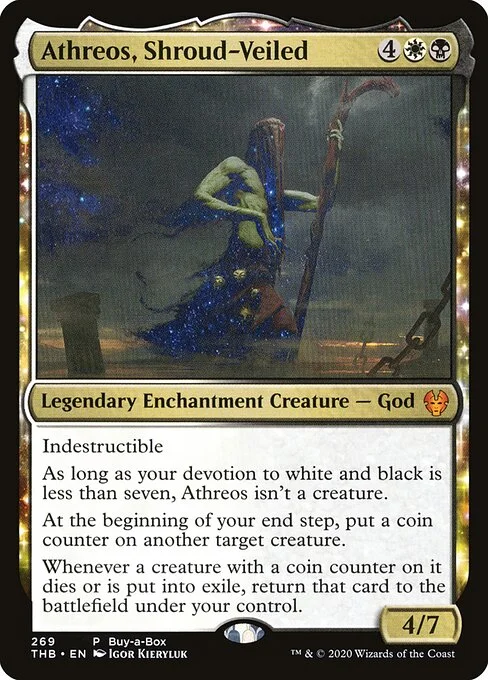 Athreos, Shroud-Veiled, carta Magic di tipo Legendary Enchantment Creature — God illustrata da Igor Kieryluk