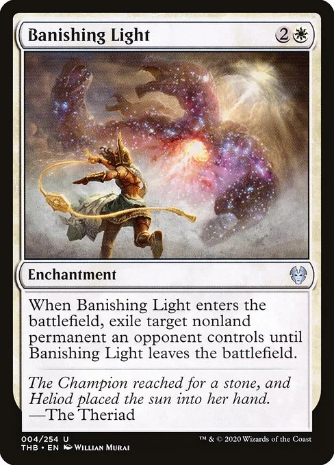 Banishing Light, carta Magic di tipo Enchantment illustrata da Willian Murai