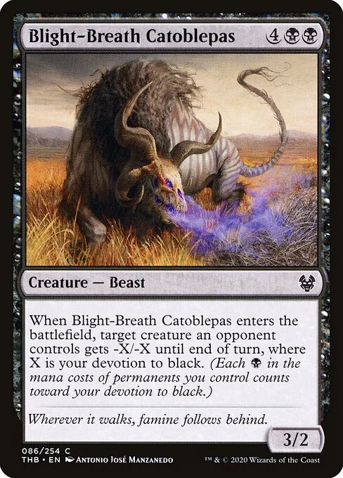 Blight-Breath Catoblepas, carta Magic di tipo Creature — Beast illustrata da Antonio José Manzanedo