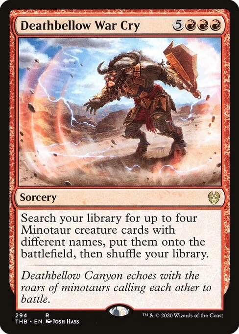Deathbellow War Cry, carta Magic di tipo Sorcery illustrata da Josh Hass