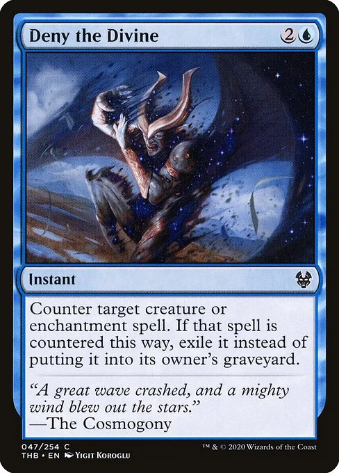 Deny the Divine, carta Magic di tipo Instant illustrata da Yigit Koroglu