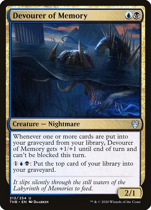 Devourer of Memory, carta Magic di tipo Creature — Nightmare illustrata da Daarken
