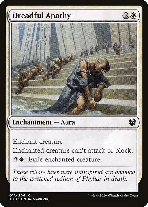 Dreadful Apathy, carta Magic di tipo Enchantment — Aura illustrata da Mark Zug