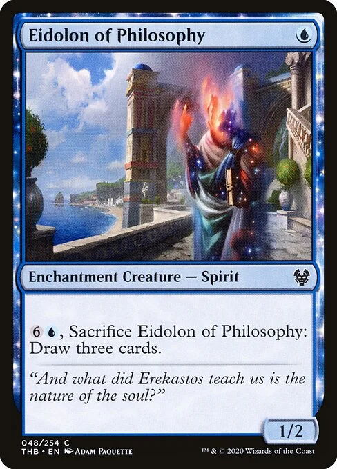Eidolon of Philosophy, carta Magic di tipo Enchantment Creature — Spirit illustrata da Adam Paquette