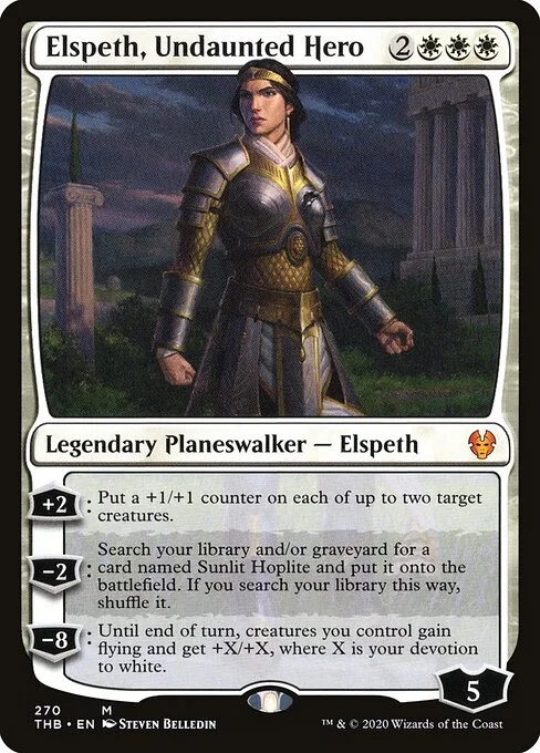 Elspeth, Undaunted Hero, carta Magic di tipo Legendary Planeswalker — Elspeth illustrata da Steven Belledin