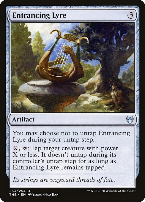 Entrancing Lyre, carta Magic di tipo Artifact illustrata da Yeong-Hao Han