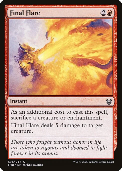 Final Flare, carta Magic di tipo Instant illustrata da Kev Walker