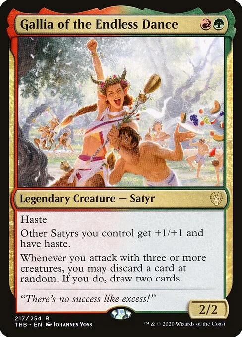 Gallia of the Endless Dance, carta Magic di tipo Legendary Creature — Satyr illustrata da Johannes Voss