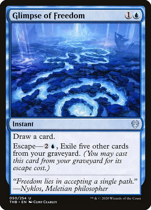 Glimpse of Freedom, carta Magic di tipo Instant illustrata da Clint Cearley