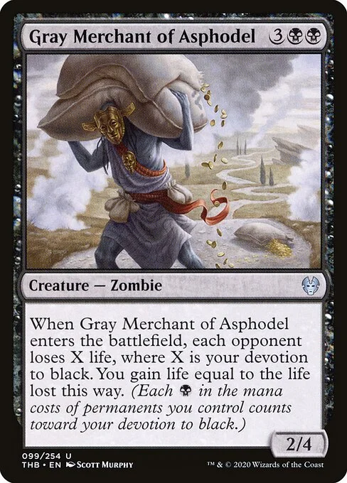 Gray Merchant of Asphodel, carta Magic di tipo Creature — Zombie illustrata da Scott Murphy