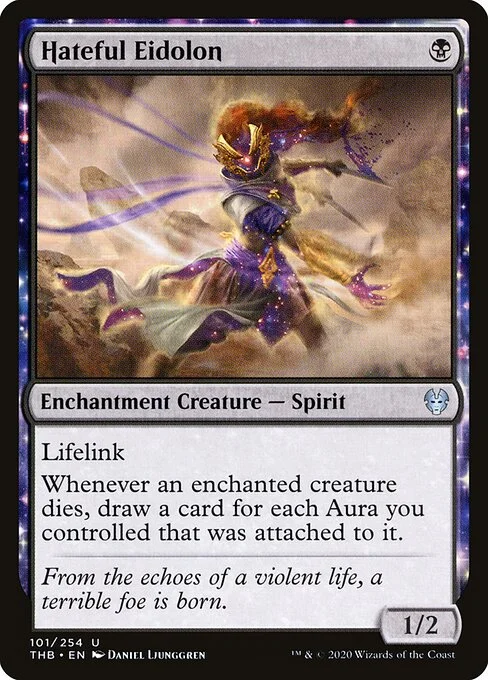Hateful Eidolon, carta Magic di tipo Enchantment Creature — Spirit illustrata da Daniel Ljunggren