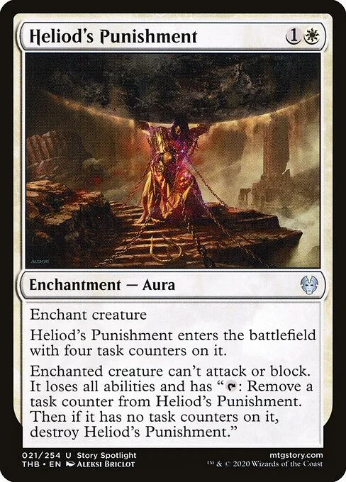 Heliod's Punishment, carta Magic di tipo Enchantment — Aura illustrata da Aleksi Briclot