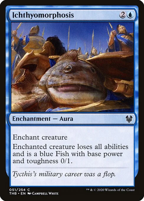 Ichthyomorphosis, carta Magic di tipo Enchantment — Aura illustrata da Campbell White