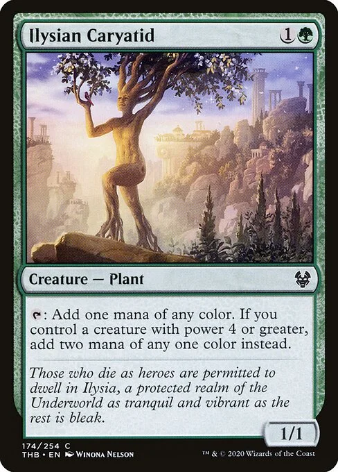 Ilysian Caryatid, carta Magic di tipo Creature — Plant illustrata da Winona Nelson