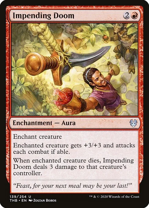 Impending Doom, carta Magic di tipo Enchantment — Aura illustrata da Zoltan Boros