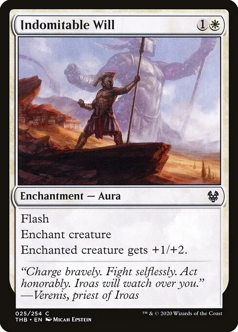 Indomitable Will, carta Magic di tipo Enchantment — Aura illustrata da Micah Epstein