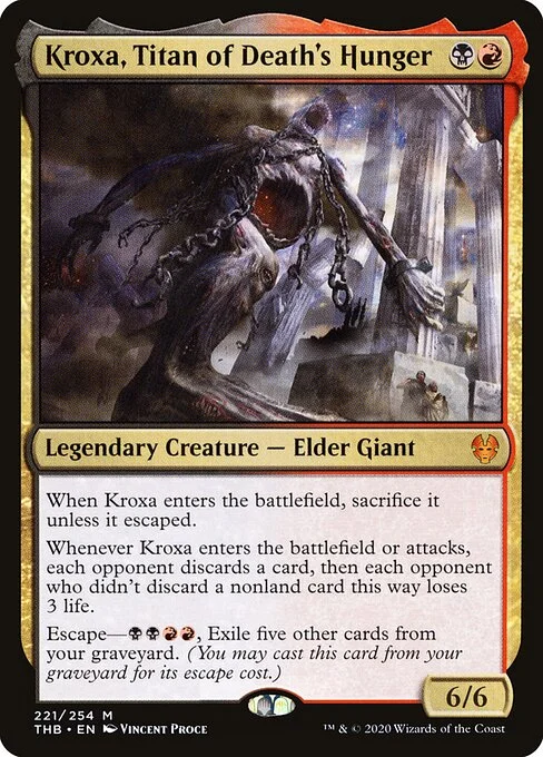 Kroxa, Titan of Death's Hunger, carta Magic di tipo Legendary Creature — Elder Giant illustrata da Vincent Proce