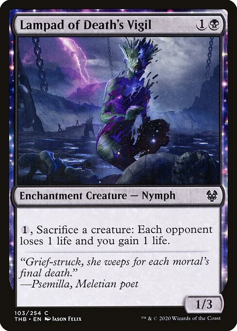 Lampad of Death's Vigil, carta Magic di tipo Enchantment Creature — Nymph illustrata da Jason Felix