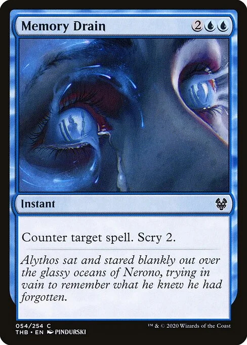Memory Drain, carta Magic di tipo Instant illustrata da PINDURSKI