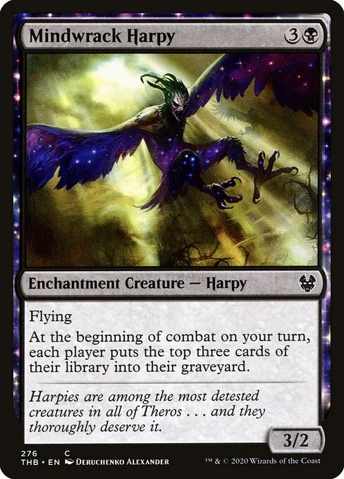 Mindwrack Harpy, carta Magic di tipo Enchantment Creature — Harpy illustrata da Deruchenko Alexander