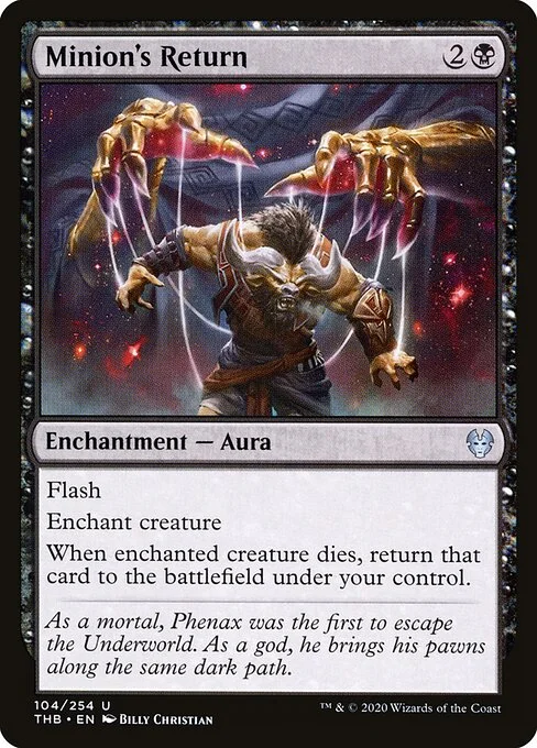 Minion's Return, carta Magic di tipo Enchantment — Aura illustrata da Billy Christian