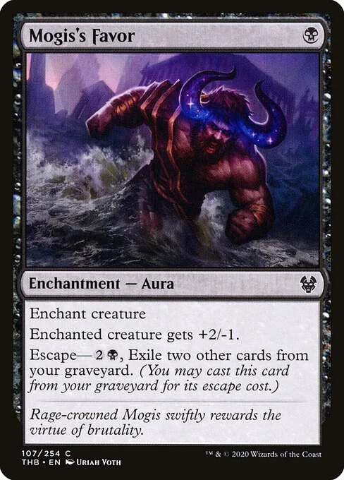 Mogis's Favor, carta Magic di tipo Enchantment — Aura illustrata da Uriah Voth