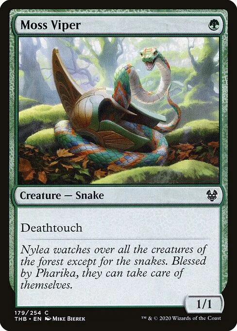 Moss Viper, carta Magic di tipo Creature — Snake illustrata da Mike Bierek