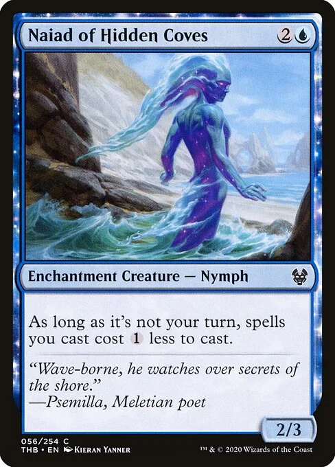 Naiad of Hidden Coves, carta Magic di tipo Enchantment Creature — Nymph illustrata da Kieran Yanner