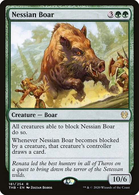Nessian Boar, carta Magic di tipo Creature — Boar illustrata da Zoltan Boros