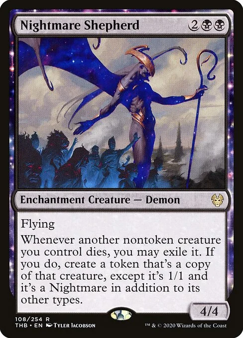 Nightmare Shepherd, carta Magic di tipo Enchantment Creature — Demon illustrata da Tyler Jacobson