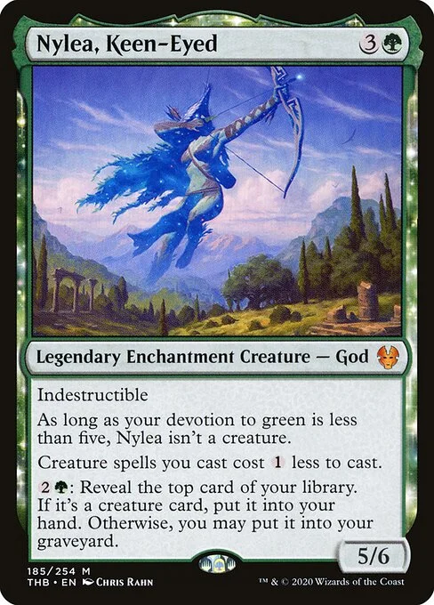 Nylea, Keen-Eyed, carta Magic di tipo Legendary Enchantment Creature — God illustrata da Chris Rahn