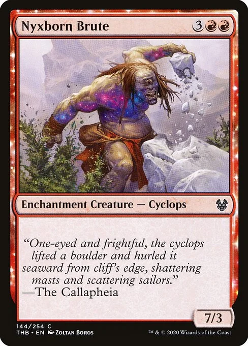 Nyxborn Brute, carta Magic di tipo Enchantment Creature — Cyclops illustrata da Zoltan Boros