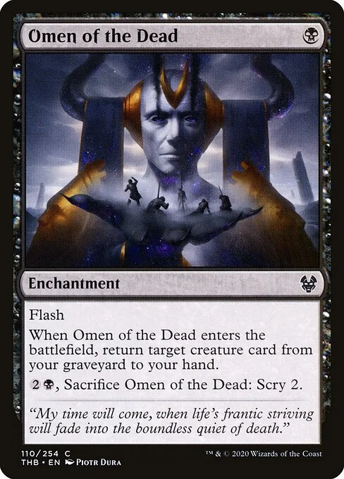 Omen of the Dead, carta Magic di tipo Enchantment illustrata da Piotr Dura