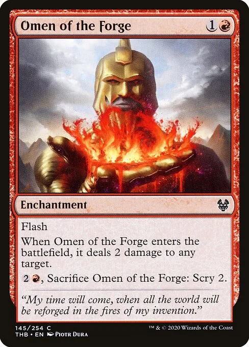 Omen of the Forge, carta Magic di tipo Enchantment illustrata da Piotr Dura